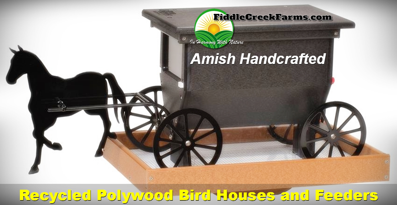 Amish Handcrafted recycled Poly Bird Feeders and Birdhouses