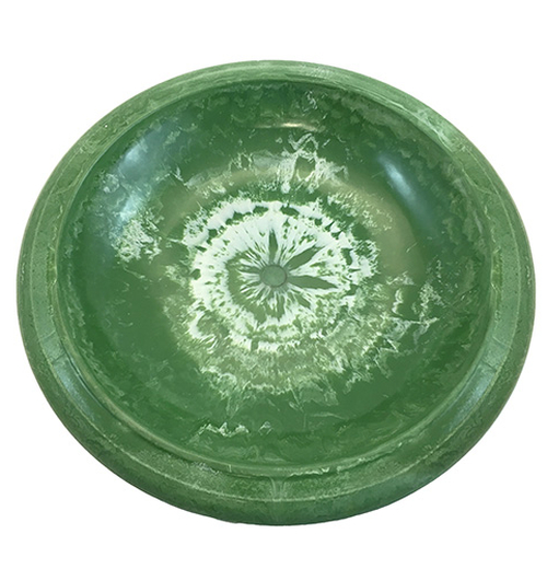 Tierra Garden Kale Green Gloss Bird Bowl with Gloss Rim 