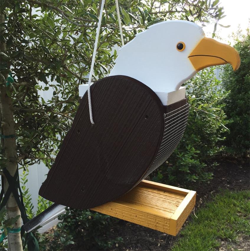 Amish Hand-Made Shaped Bird Feeder Bald Eagle