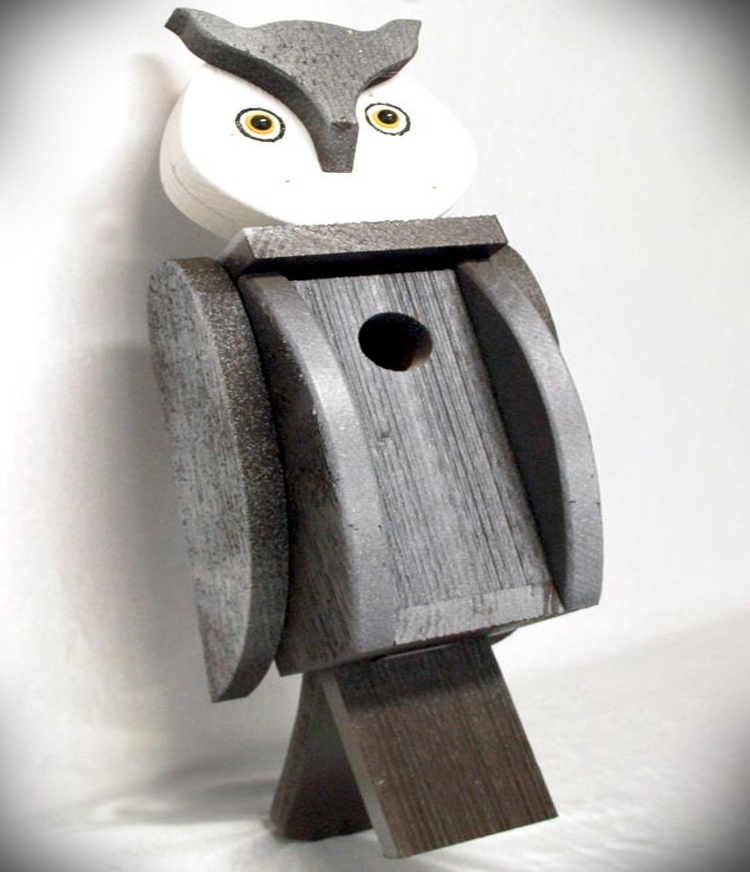Amish Hand-Made Shaped Birdhouse Owl