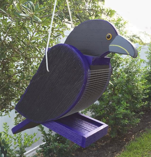 Amish Hand-Made Shaped Bird Feeder Raven
