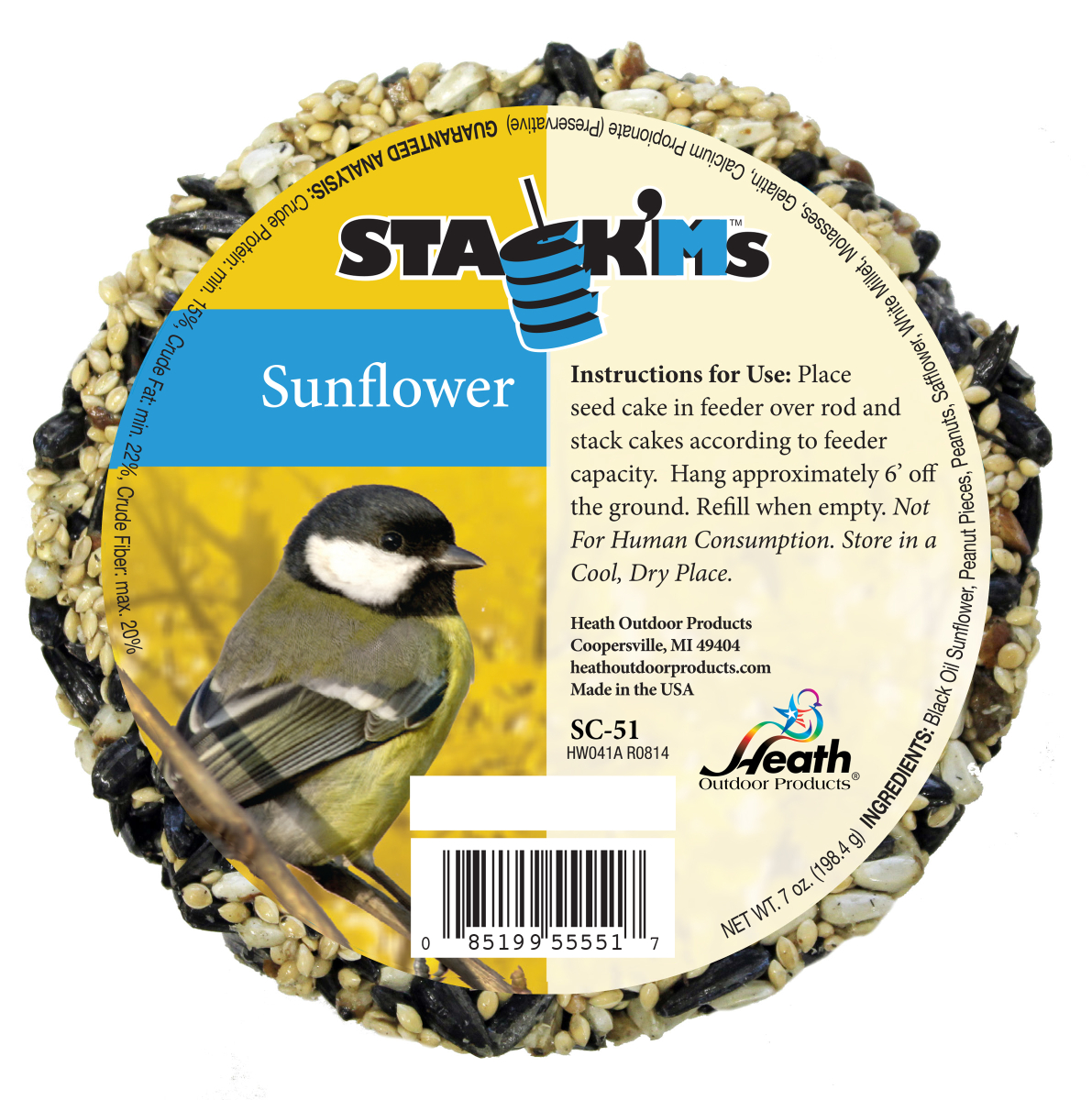 Stack'M Seed Cake Sunflower 6/Pack