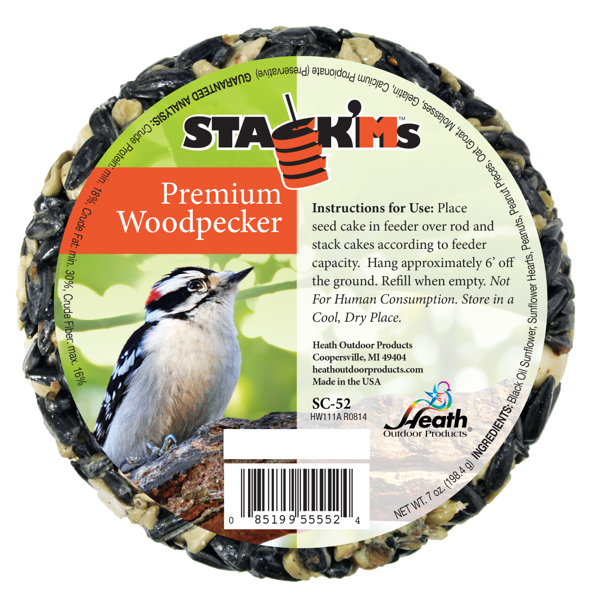 Stack'M Seed Cake Woodpecker 6/Pack