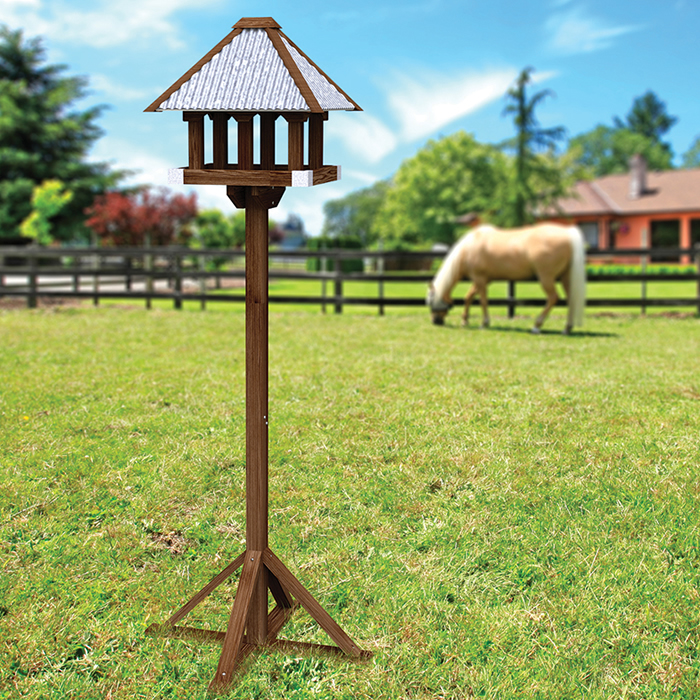 Audubon Rustic Farmhouse Bird Table with Stand
