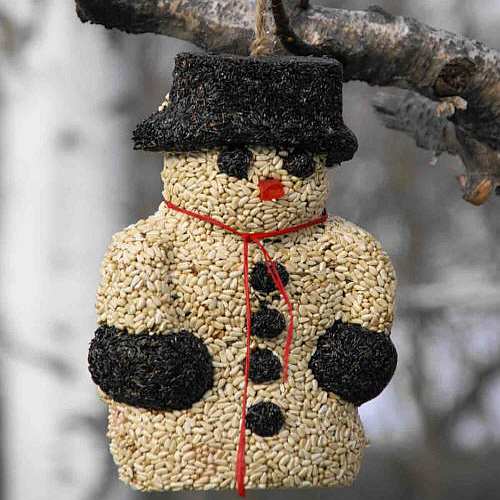 Snowman Hanging Edible Bird Feeder