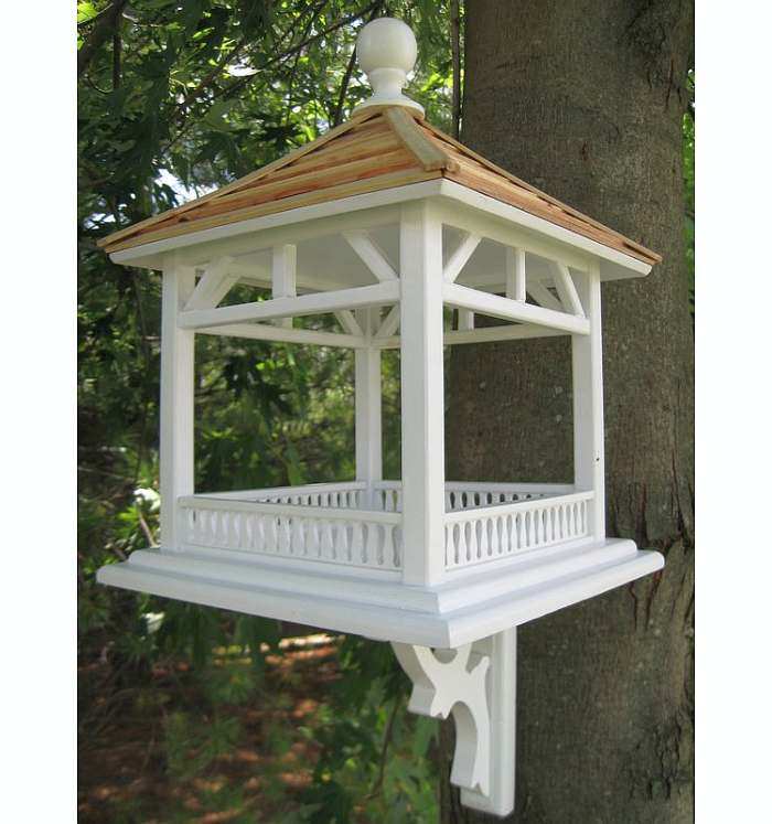 Classic Dream House Pine Shingle Roof Bird Feeder