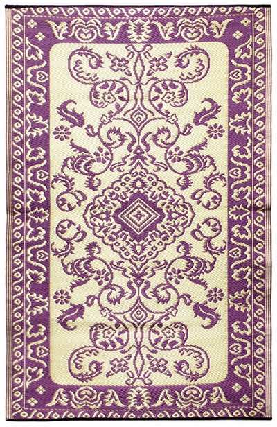Tracery Design Woven Floor Mat 4'x6' Violet