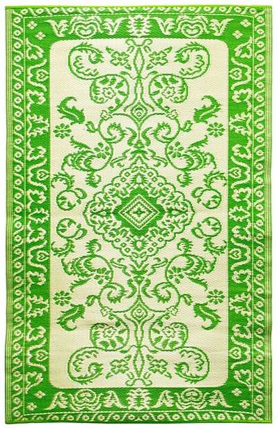Tracery Design Woven Floor Mat 4'x6' Lime