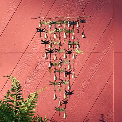 Shimmering Bells Dragonflies Wall Hanging