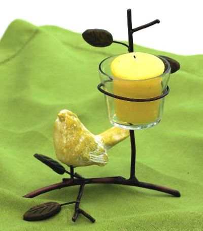 Yellow Bird Ceramic Votive Holder