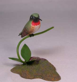 Carved Hummingbird Ruby Throated