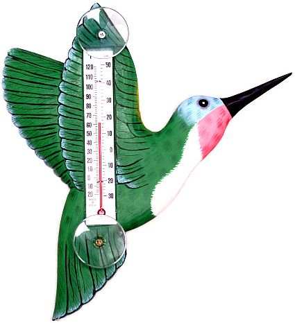 Weather or Not Window Thermometer Hummingbird