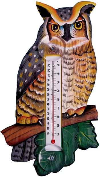 Weather or Not Window Thermometer Great Horned Owl