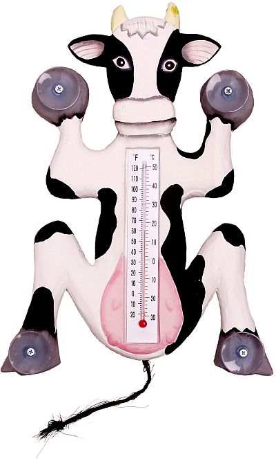 Weather or Not Window Thermometer Cow