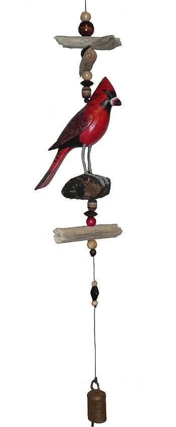 Cardinal Cohasset Carved Bird Bell