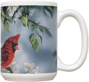 Springtime Jewel Cardinal 15 oz Coffee Mug 2/Set