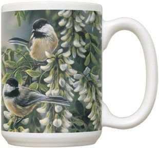 Springtime Jewel Chickadee 15 oz Coffee Mug 2/Set