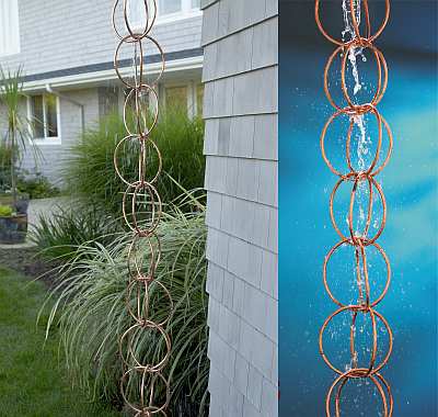 Double Link Copper Rain Chain 8.5 ft.