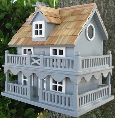 Classic Novelty Cottage Bird House Blue