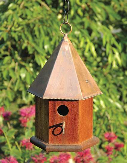Copper Songbird Mahogany Bird House