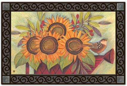 Sunflowers and Sparrows MatMate Doormat
