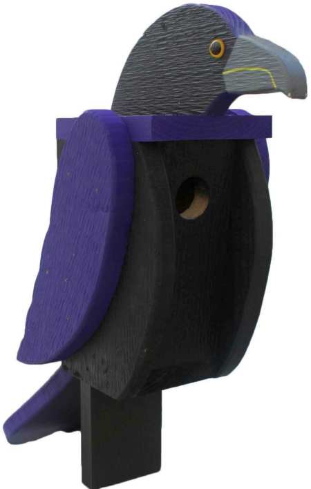 Amish Hand-Made Bird Shaped Wooden Birdhouse Common Raven