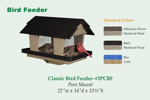 Amish Recycled Poly Classic  Bird Feeder