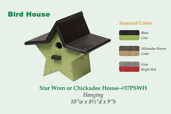 Amish Recycled Poly Star Wren House